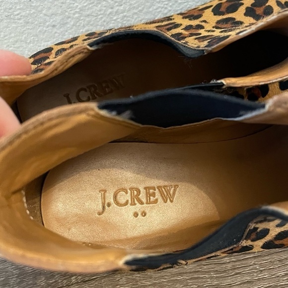 J.Crew Factory Chelsea Leopard Print Calf Hair Booties, Size 7.5 - Picture 5 of 7